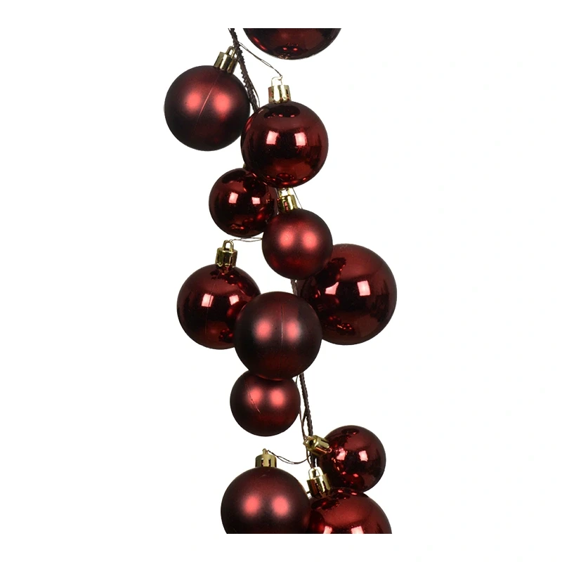 Czerwona girlanda z bombek do 6 cm