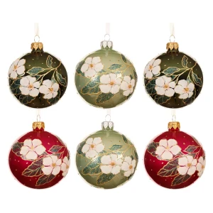 Szklane zestaw dekorowanych bombek 