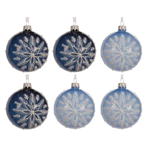 Szklane zestaw dekorowanych bombek  8 cm kpl. 6 szt.