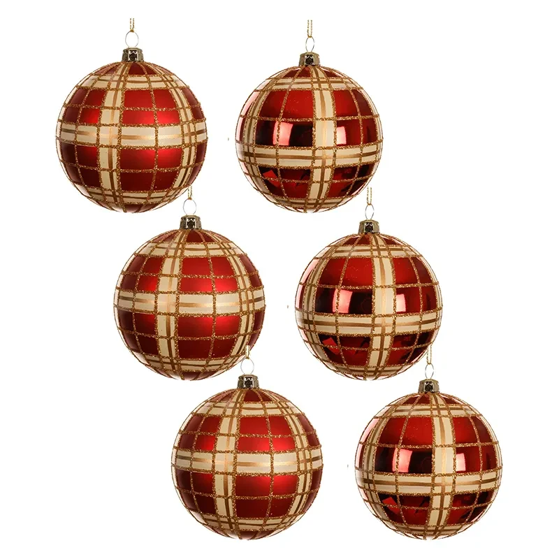 Plastikowe bombki choinkowe kpl. 6 szt. 8 cm