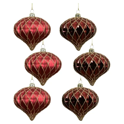 Czerwone sople choinkowe 8 cm kpl. 6 szt