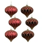 Czerwone sople choinkowe 8 cm kpl. 6 szt