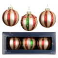Szklane kolorowe bombki kpl. 3 szt. 8 cm