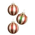 Szklane kolorowe bombki kpl. 3 szt. 8 cm