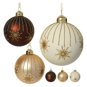 Szklane bombki choinkowe w fajerwerki kpl. 6 szt. 8 cm