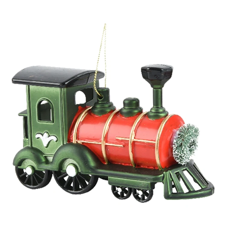 Zielona Lokomotywa - Zawieszka choinkowa 12,5 cm