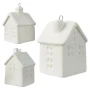 Porcelanowy domek - Zawieszka choinkowa 6,5 cm