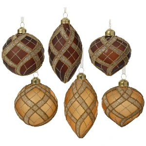 Szklane bombki choinkowe - kpl. 6 szt. 8 cm