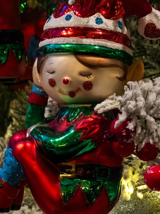 Elf - Szklana zawieszka choinkowa 11,5 cm zdj 1