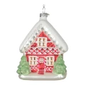 Domek - Szklana zawieszka choinkowa 8,8 cm - Wzór 2