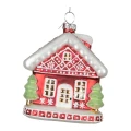 Domek - Szklana zawieszka choinkowa 8,8 cm - Wzór 1