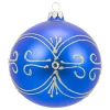 Szafirowy ornament - Szklana bombka dekorowana zdj 4