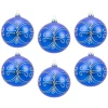 Szafirowy ornament - Szklana bombka dekorowana zdj 3