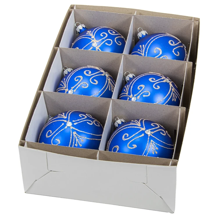 Szafirowy ornament - Szklana bombka dekorowana zdj 2
