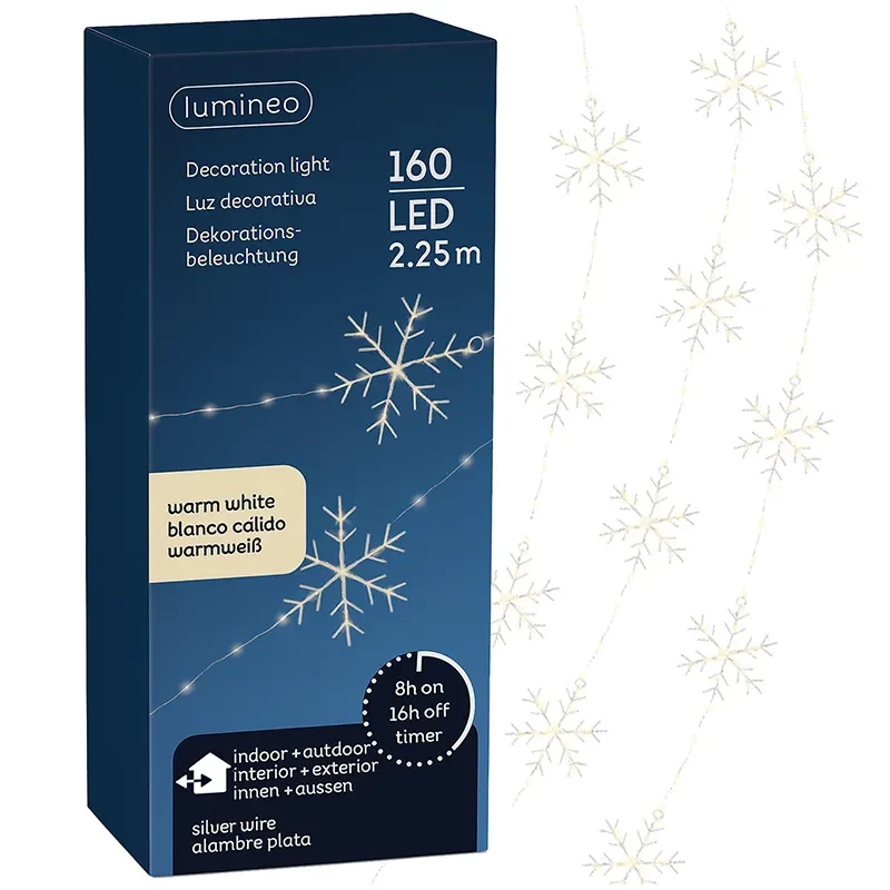 Lampki choinkowe śnieżki 160 LED zdj 2