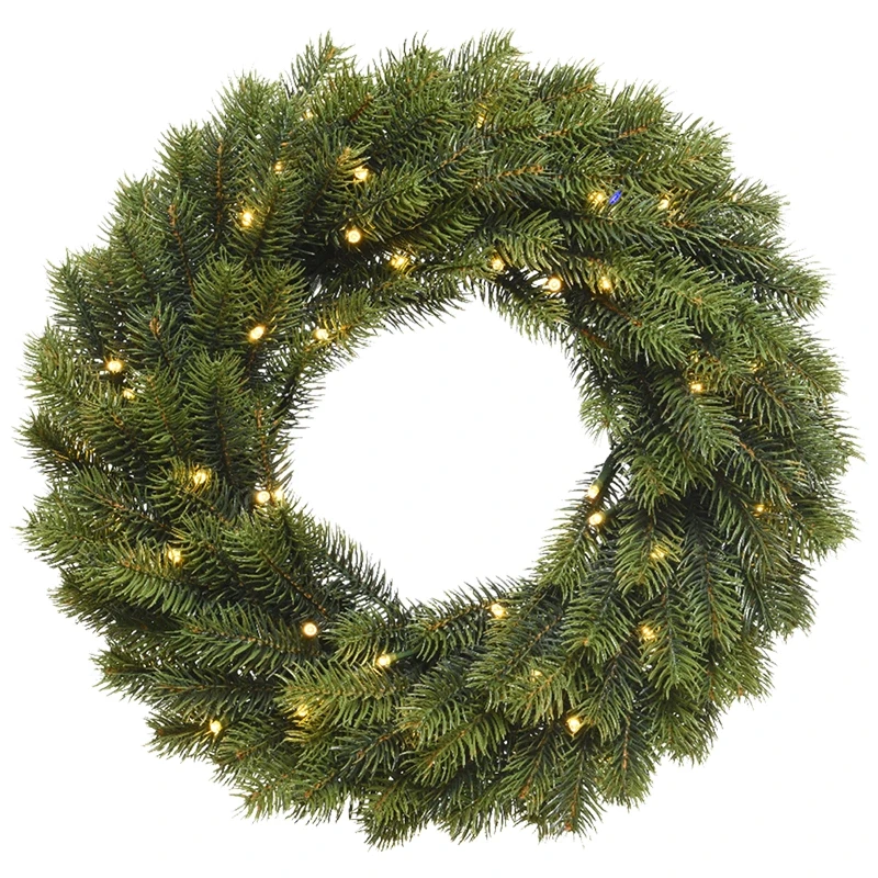 Zielony wieniec choinkowy LED 40 cm