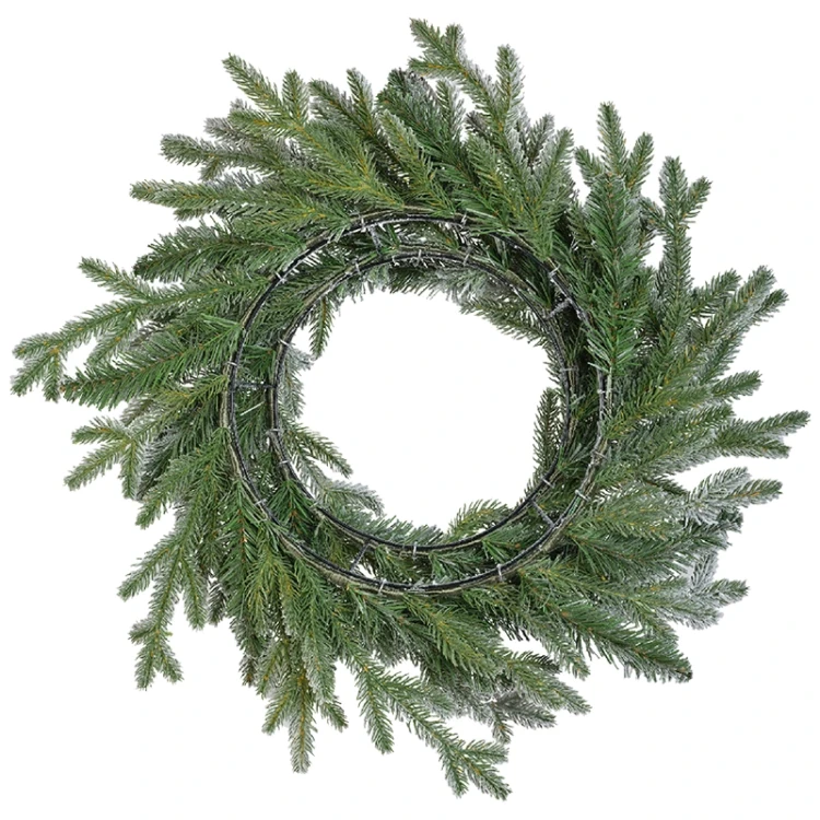 Ośnieżony wieniec Norweski - PE/PVC 50 cm