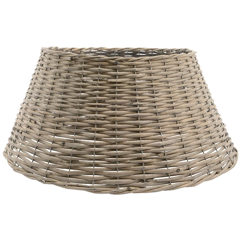 Jasnoszara osłonka wiklinowa pod choinkę 1