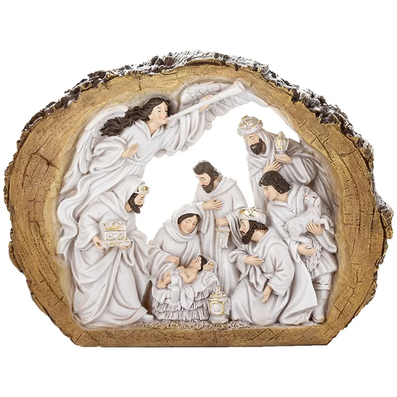 Szopka Bożonarodzeniowa w korze 24,5x32x7 cm