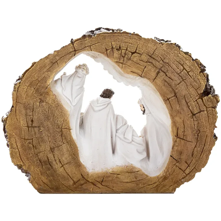 Szopka Bożonarodzeniowa w korze 24,5x32x7 cm