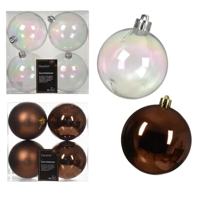 Plastikowe bombki choinkowe 10 cm kpl. 4 szt.