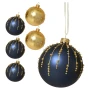Szklane bombki w brokatowe linie kpl. 6 szt. 8 cm mix