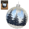 Drzewny krajobraz - Szklana matowa bombka choinkowa 10 cm 2
