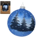 Drzewny krajobraz - Szklana matowa bombka choinkowa 10 cm 1
