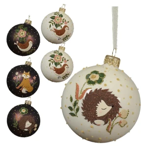 Leśne zwierzęta - Szklane bombki choinkowa 8 cm kpl. 6 szt.