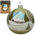 Domek w górach - Szklana bombka choinkowa 10 cm 4