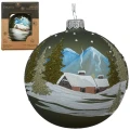 Domek w górach - Szklana bombka choinkowa 10 cm 3