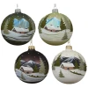 Domek w górach - Szklana bombka choinkowa 10 cm 5