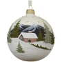 Domek w górach - Szklana bombka choinkowa 10 cm 2