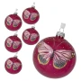 Szklane przezroczyste bombki z motylem - 6 szt. 8 cm 2
