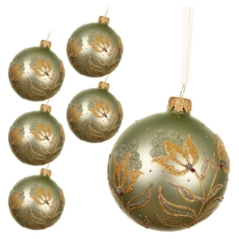 Szklane bombki choinkowe 8 cm 6 szt 3