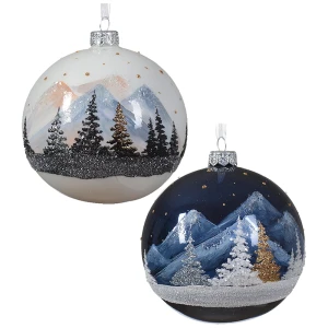 Las w górach - Szklana bombka choinkowa 10 cm 