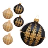Szklane bombki z ornamentem kpl. 6 szt. 8 cm mix