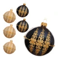 Szklane bombki z ornamentem kpl. 6 szt. 8 cm mix