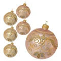Szklane bombki z ornamentem kpl. 6 szt. 8 cm mix