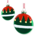 Szklane dyski - Zawieszka choinkowa 8 cm kpl. 2 szt. elf