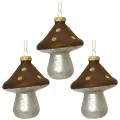 Szklane grzybki - Zawieszka choinkowa 9 cm kpl. 3 szt. 2