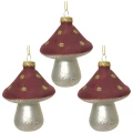 Szklane grzybki - Zawieszka choinkowa 9 cm kpl. 3 szt. 1
