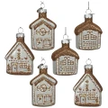 Szklane domki z brokatem - Zawieszki choinkowe kpl. 6 szt. 7,5 cm 2