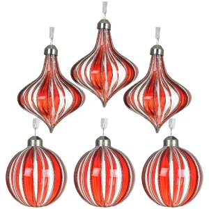 Szklane przezroczyste bombki choinkowe 8 cm  kpl. 6 szt.