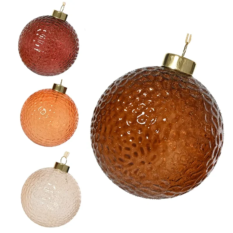Szklane żłobione przezroczyste bombki choinkowe - 6 szt. 8 cm 5