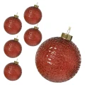 Szklane żłobione przezroczyste bombki choinkowe - 6 szt. 8 cm 3