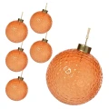 Szklane żłobione przezroczyste bombki choinkowe - 6 szt. 8 cm 2
