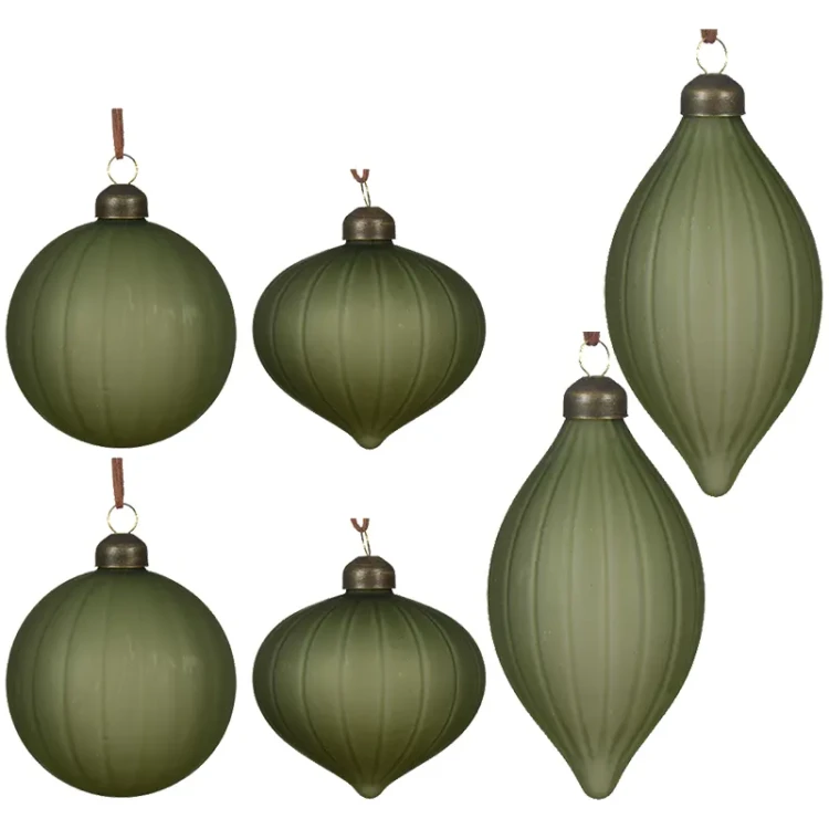 Szklane matowe bombki choinkowe - kpl. 6 szt. 8 cm 2
