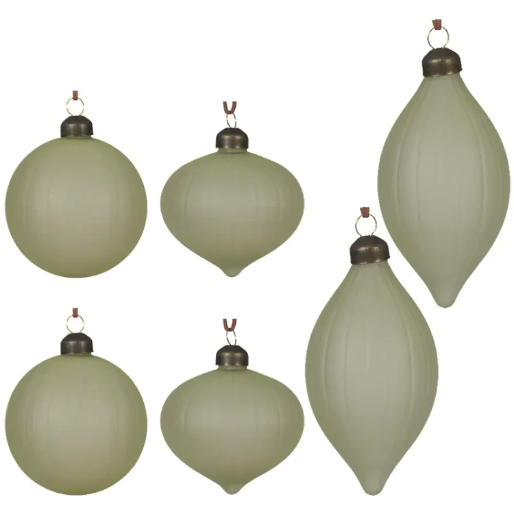 Szklane matowe bombki choinkowe - kpl. 6 szt. 8 cm 1