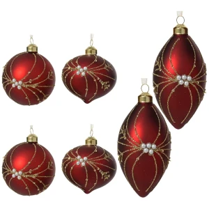 Bordowe bombki choinkowe 8 cm kpl. 12 szt.